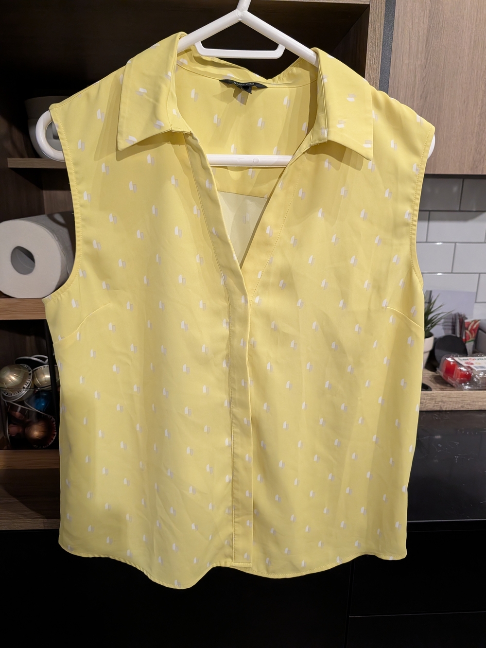 RW&CO. Yellow Sleeveless Collared Camisole